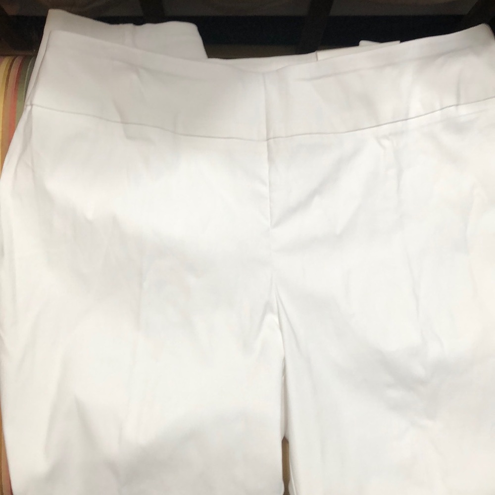 White slim ankle pants